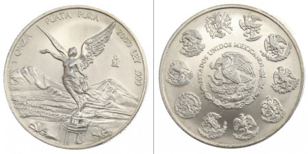 35 Euros 1 onza año 2000 plata 999 fecha rara  