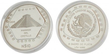 190 Euros Proof 5 onzas plata 999 1994  
