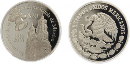 80 euros 2 onzas Proof plata 999 Bicentenario de la independencia