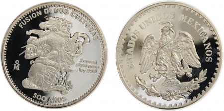 60 euros 2 onzas Proof plata 999 Fusion de dos culturas 