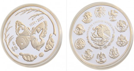 35 euros 1 onza Proof plata 999 Segundo Milenio 1999-2000