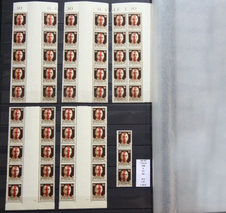 1325 eur  53 sellos  Italia 1944 N  RO  492  Ejemplares de lujo