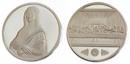 60 EUR   La ultima cena  y Monalisa  2 oz plata 999 62,2 gr