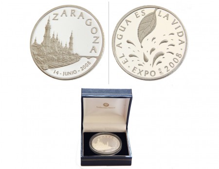 29 EUR Zaragoza Expo 2008  plata 999 24,7 gr Proof