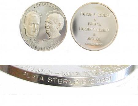 35 EUR Relaciones Hispano-Mexicanas   plata 925  40,86 gr