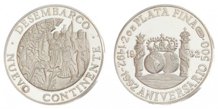 60 EUR  Desembarco Nuevo Continente  plata 999 62,2 gr